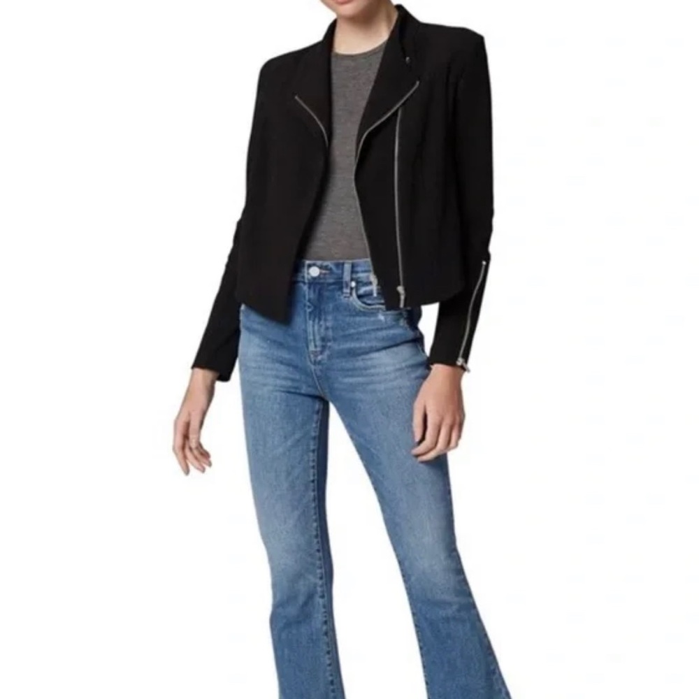 BLANKNYC Sin City Mesh Cut Out Black Double Zip Moto Jacket